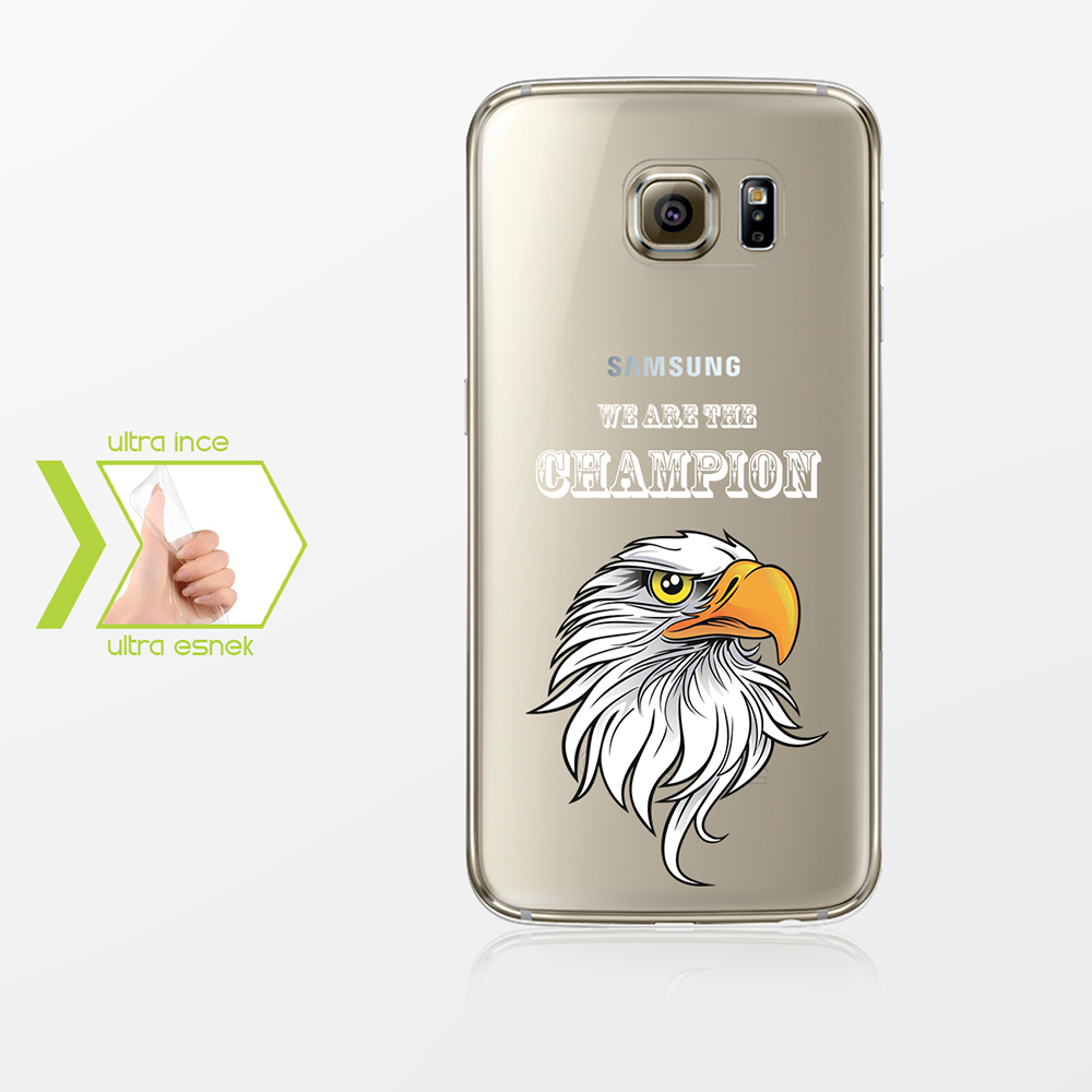 Kişiye Özel Samsung Galaxy S6 Edge Plus İnce Şeffaf Silikon Telefon Kapağı (Siyah Beyaz Temalı) 009