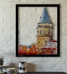 Kişiye Özel İstanbul Galata Kulesi Temalı 3D Ahşap Tablo-3
