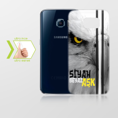 Kişiye Özel Samsung Galaxy S6 İnce Şeffaf Silikon Telefon Kapağı (Siyah Beyaz Temalı) 004