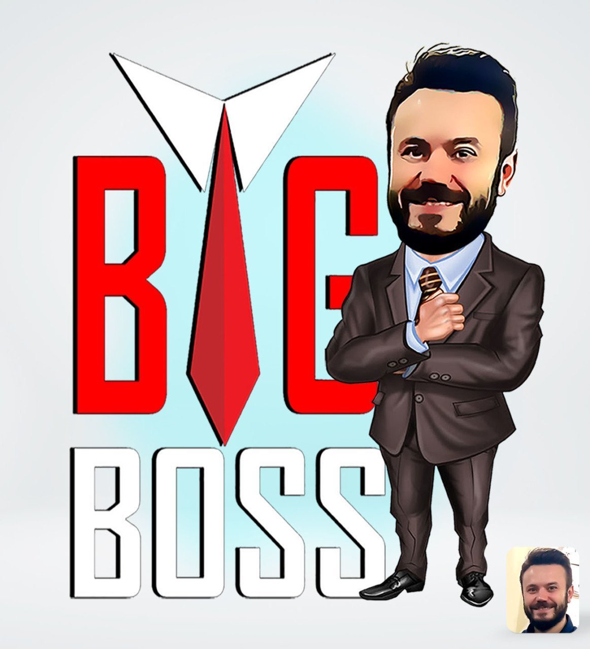 Kişiye Özel Erkek Big Boss Karikatürlü Sosyal Medya Dijital Profil Fotoğrafı - Model 4