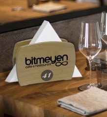 Restoran & Cafe & Barlara Özel Logolu Lüks Ahşap Peçetelik-2 – 5 Adet