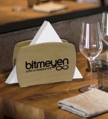 Restoran & Cafe & Barlara Özel Logolu Lüks Ahşap Peçetelik – 50 Adet