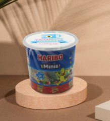 Kişiye Özel İsimli Yeni İşinde Başarılar Tasarımlı Dev Boy Haribo Minis Kovası (10gx100adet) Model 4