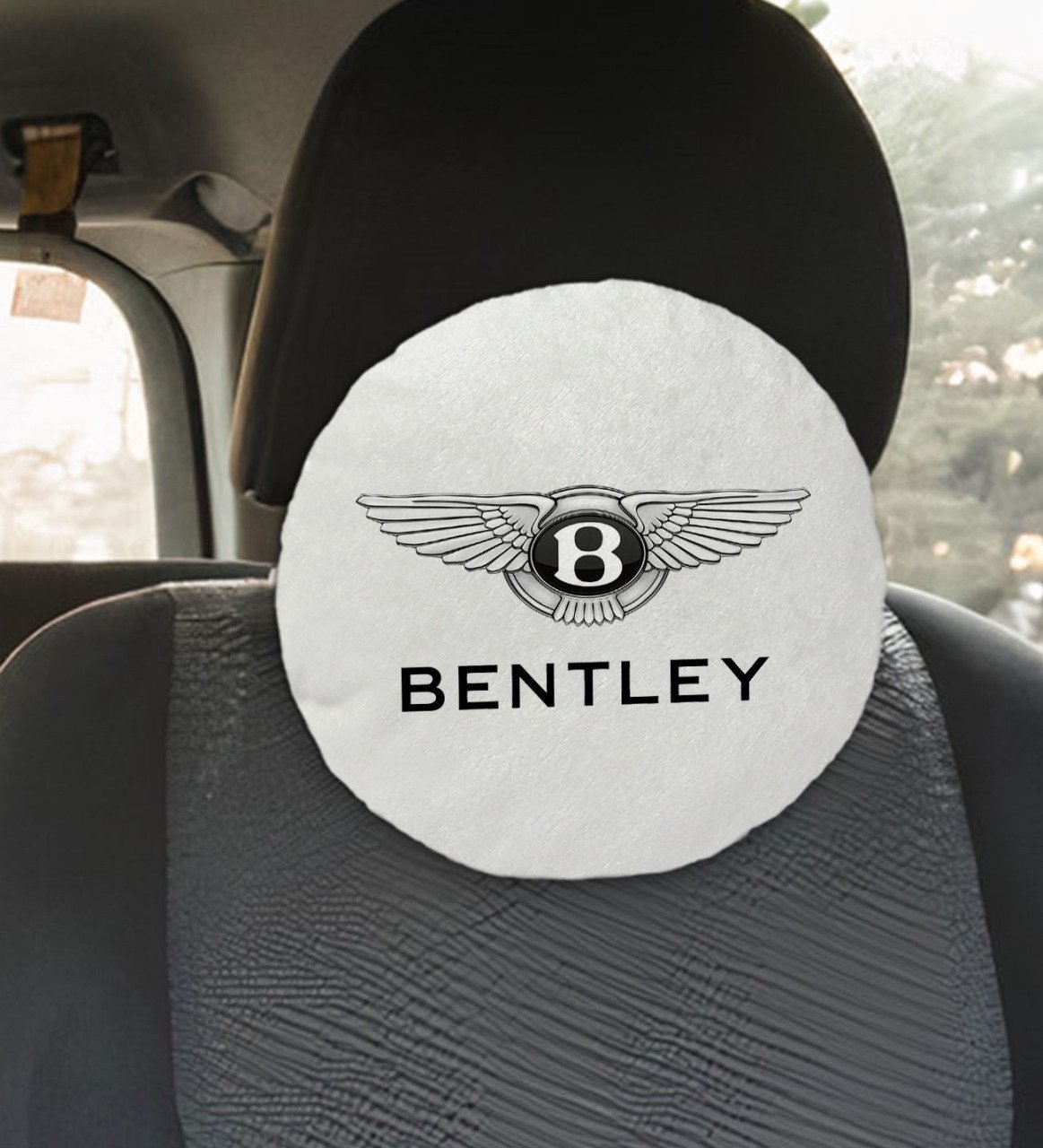 BK Gift Bentley Tasarımlı Yuvarlak Araç Koltuk Yastığı-1