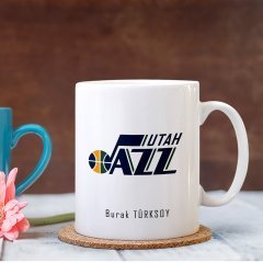 Kişiye Özel NBA Utah Jazz Beyaz Kupa Bardak