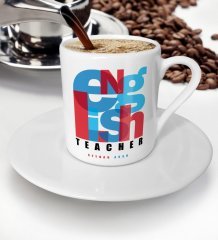 Kişiye Özel İngilizce Öğretmeni Türk Kahvesi Fincanı - 1
