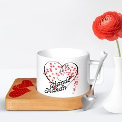 Kişiye Özel Sevgililer Günü Tasarımlı Ahşap Altlıklı Seramik Fincan - 11