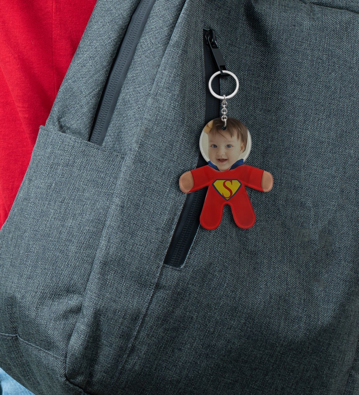 Kişiye Özel Süper Kahraman Çocuk Eğlenceli Bez Bebek Çanta Fermuar Aksesuarı-13