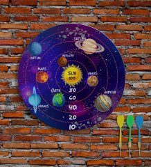 BK Gift Güneş Sistemi Tasarımlı 40cm Dart Oyun Seti