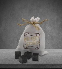 BK Gift Whiskey Stones Tasarımlı Özel Kesesinde 12’li Doğal Granit Viski Soğutma Taşı Seti - Model 5