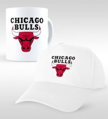 NBA Chicago Bulls Beyaz Kupa ve Şapka Seti