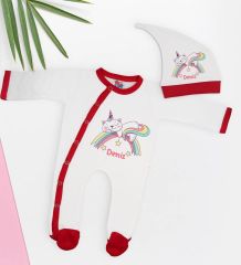BK Kids Kişiye Özel Bebek Kıyafeti, Bebek Giyim Hediyesi, Tulum Zıbın ve Kukuletalı Şapka Seti-3