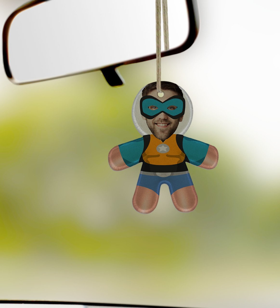 Kişiye Özel Erkek Süper Kahraman Eğlenceli Bez Bebek Dikiz Ayna Süsü-21