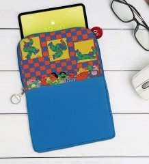 BK Gift Modern Soyut Tasarımlı Taşınabilir Koruyucu Tablet Kılıfı & Organizer Çanta - Mavi-5