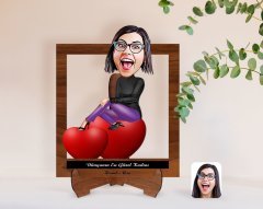 Kişiye Özel Kadınlar Günü Dünyanın En Güzel Kadını Karikatürlü Ahşap Standlı 3D Biblo-43