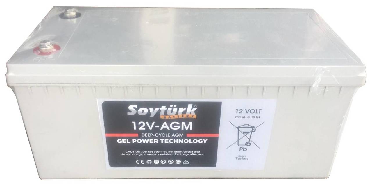 12V-200 Ah DEEP CYCLE DERİN DÖNGÜ SOLAR JEL AKÜ- BAKIMSIZ TİP AKÜ