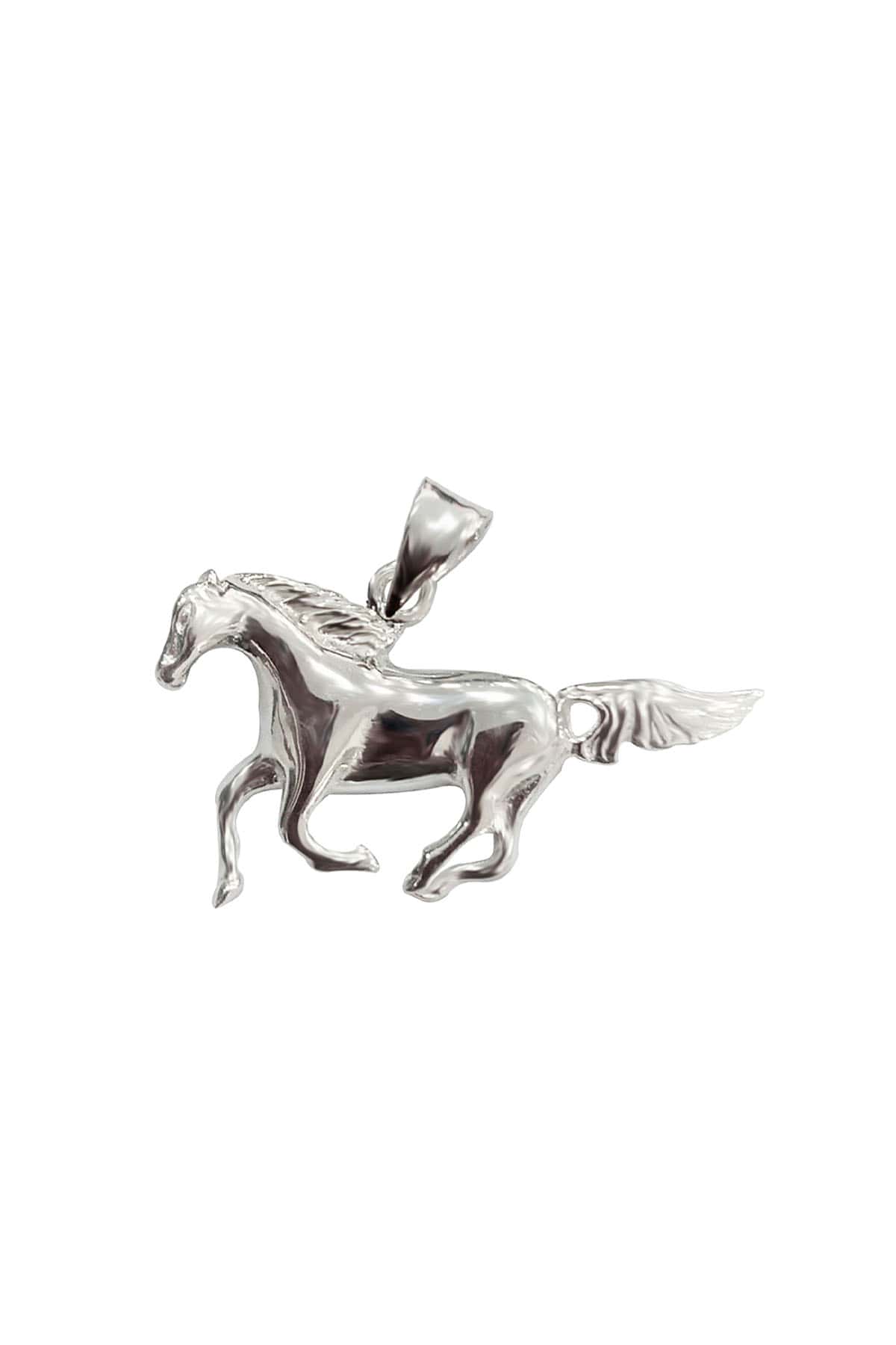 Tırıs Giden At Gümüş Kolye Ucu Model
