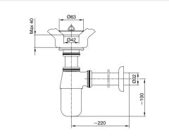 E.C.A. | STANDART LAVABO / EVİYE SİFONU (Pirinç Taslı)