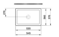 Bocchi Sottile Slim Line Dikdörtgen İnce Kenar Lavabo 55x38 Parlak Siyah