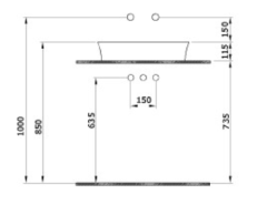 Bocchi Sottile Slim Line Dikdörtgen İnce Kenar Lavabo 55x38 Mat Petrol Mavisi