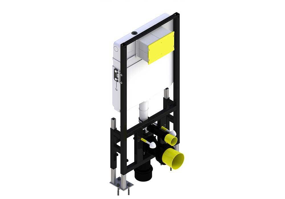 Bocchi | Gömme Rezervuar Alçı Panel İçi Yere Hızlı Montaj 12 cm - Alttan Dik Pis Su Çıkışlı