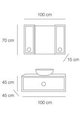 Fym Fonte 100 cm Banyo Dolabı