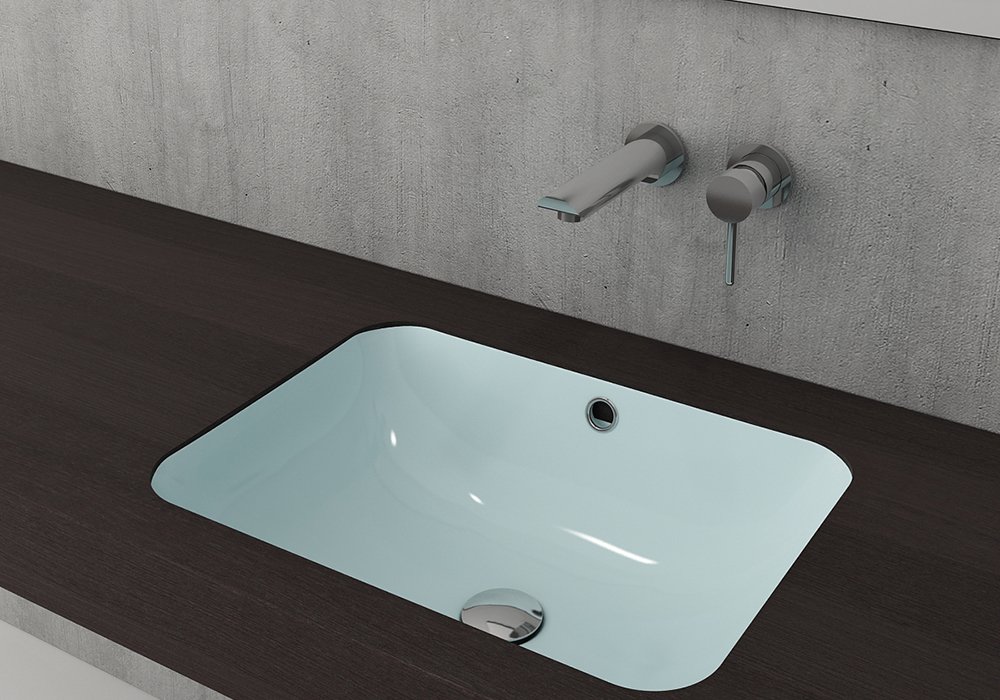 Bocchi | Scala Tezgah Altı Lavabo 55x41 cm Mat Buz Mavi