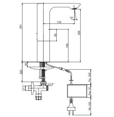 E.C.A. | COMPACT FOTOSELLİ ORTA BOY LAVABO BATARYASI - ELEKTRİKLİ (Çift Su Girişli)