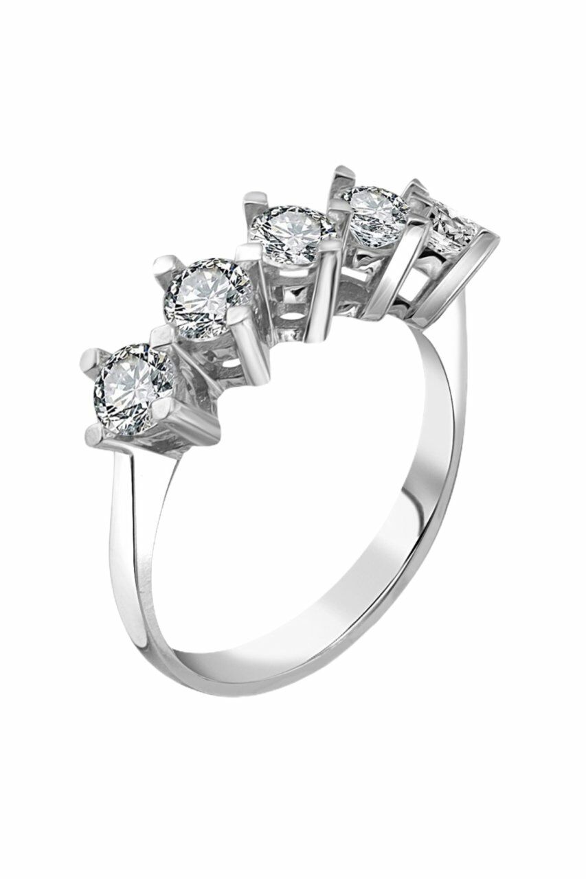 Sertifikalı Swarovski Taşlı Beştaş 925 Gümüş Yüzük