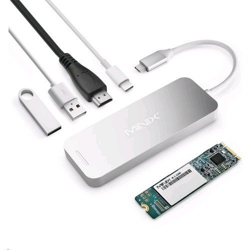 Minix Usb-C 240GB SSD ve Çoklu Bağlantı Gümüş (Minix Türkiye Garantili)