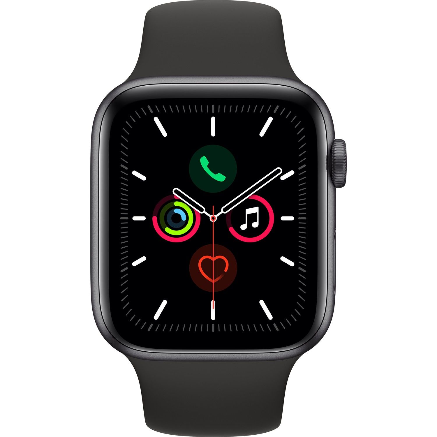 Apple Watch Seri 5 44mm GPS Space Grey Alüminyum Kasa ve Siyah Spor