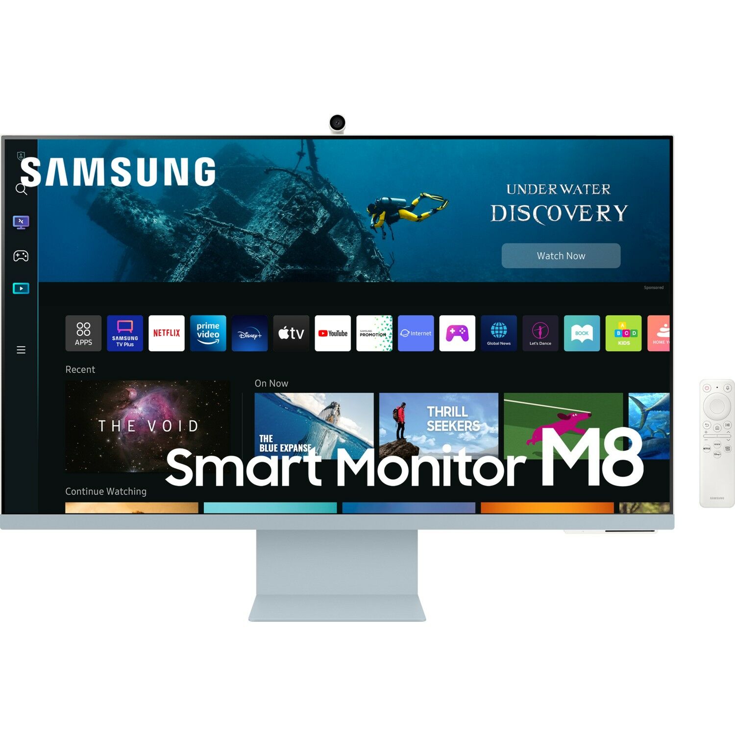 Samsung M8 LS32BM80BUUXUF 32'' 4K 4MS UHD (Type-C, Wifi, Bluetooth, Kameralı) Smart Monitör Mavi Beyaz