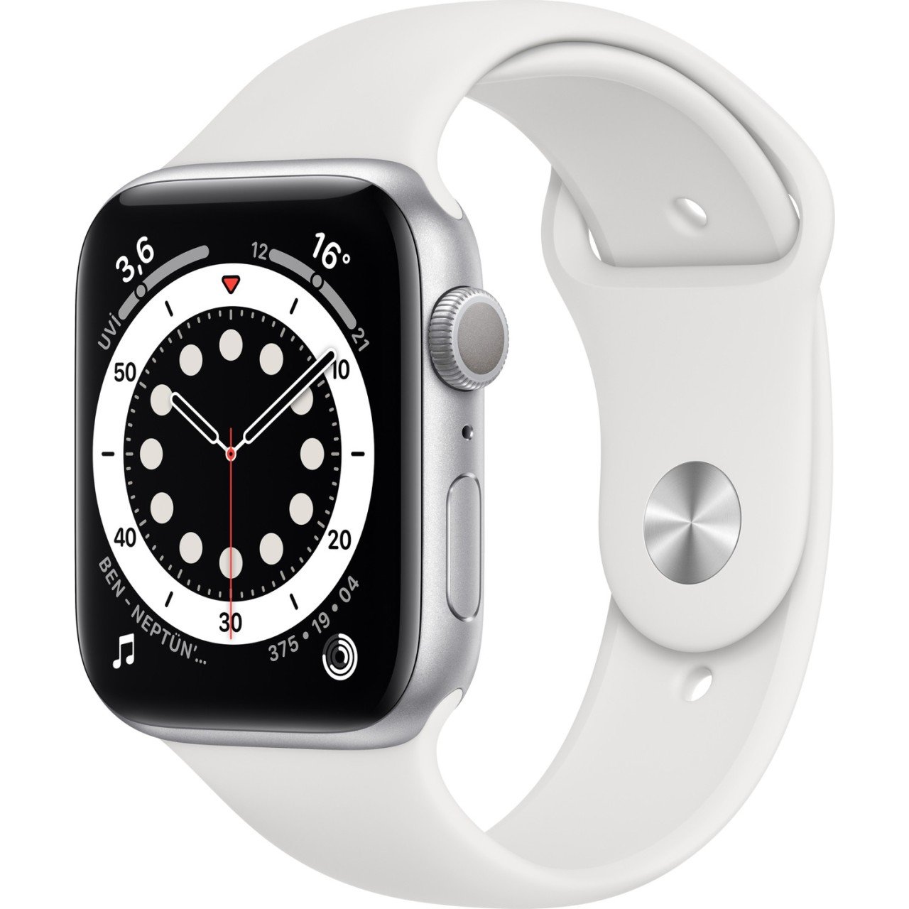 Apple Watch Seri 6 40mm GPS Silver Alüminyum Kasa ve Beyaz Spor Kordon