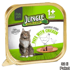 Jungle Kedi Tavuklu Ezme/Pate Mama 100g 32'Li