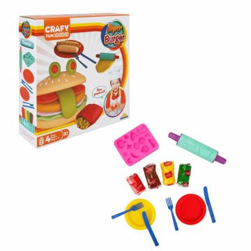 Crafy Süper Burger Oyun Hamuru Seti 200 GR 12 Parça