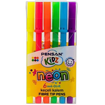 Pensan Kidz Keçeli Kalem 6 Renk Neon 24 Paket