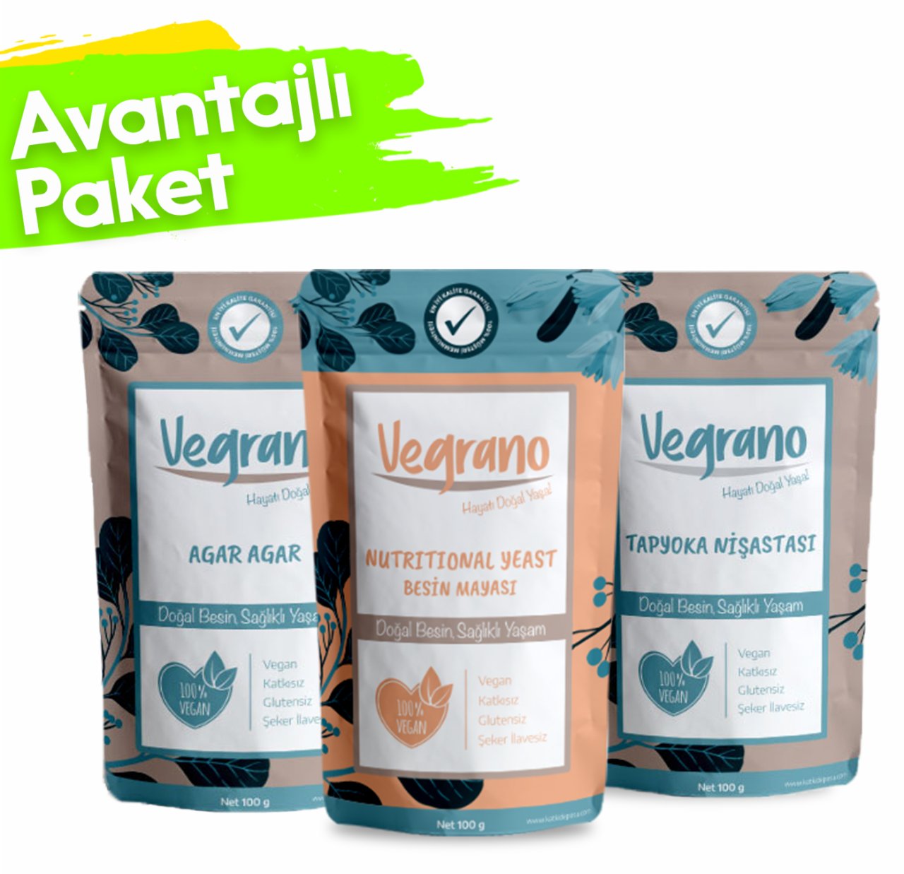 Vegrano Nutritional Yeast + Tapyoka Nişastası + Agar Agar