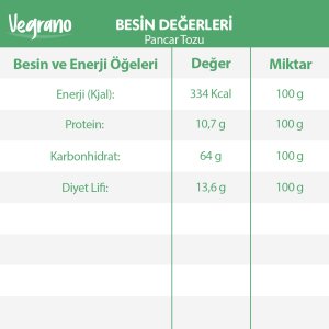 Vegrano Pancar Toz ( Kurutulmuş Kırmızı Pancar Tozu )