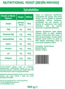 Vegrano Nutritional Yeast (Besin Mayası) 100 g
