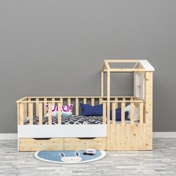 Çatılı Çekmeceli Montessori Yatak