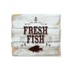 Ahşap Duvar Panosu ''Fresh Fish'' - Ev Dekorasyon
