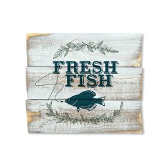Ahşap Duvar Panosu ''Fresh Fish Mavi'' - Ev Dekorasyon
