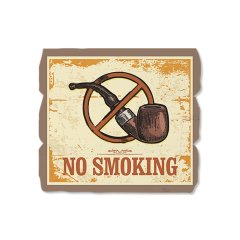 Ahşap Duvar Panosu ''No Smoking'' - Cafe ve Restoran Dekorasyonu