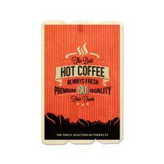 Ahşap Duvar Panosu ''Best Hot Coffee'' - Cafe Dekorasyon