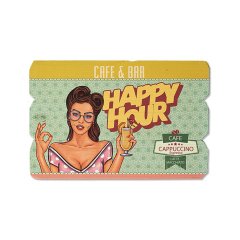 Ahşap Duvar Panosu ''Happy Hour'' - Cafe Dekorasyon