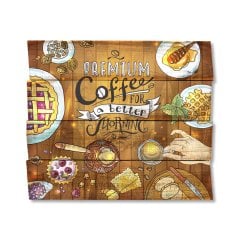 Ahşap Duvar Panosu ''Premium Coffee'' - Cafe Dekorasyon