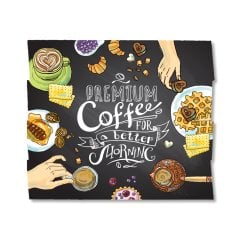 Ahşap Duvar Panosu ''Premium Coffee Black'' - Cafe Dekorasyon