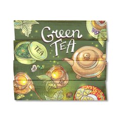 Ahşap Duvar Panosu ''Green Tea'' - Cafe Dekorasyon
