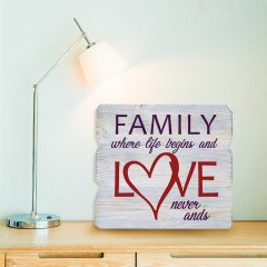 Ahşap Duvar Panosu ''Family Love'' - Ev Dekorasyon