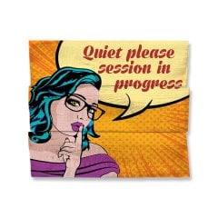 Ahşap Duvar Panosu ''Quiet Please Session In Progress'' - Ev Dekorasyonu